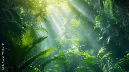 Lush green rainforest canopy