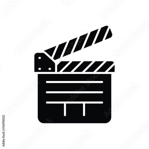 Black solidFilm Clapperboard vector icon