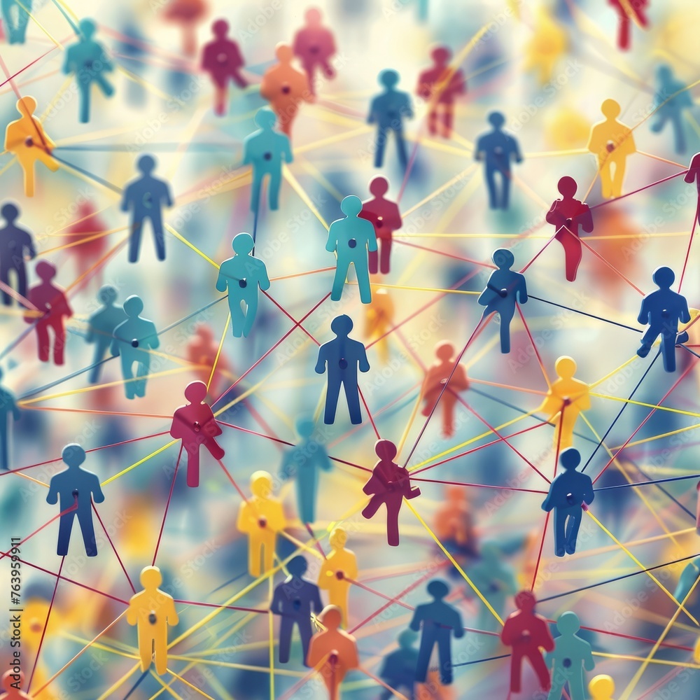 © zz - Interconnected Group of People With Lines and Dots © zz - Interconnected Group of People With Lines and Dots