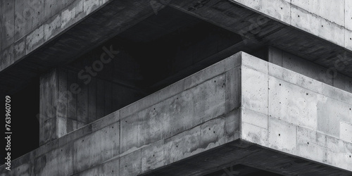 A closeup of white concrete corner apartment building with architectural detail geometric shapes, minimalist concrete geometric building architecture detail ceiling of an art decoration building,