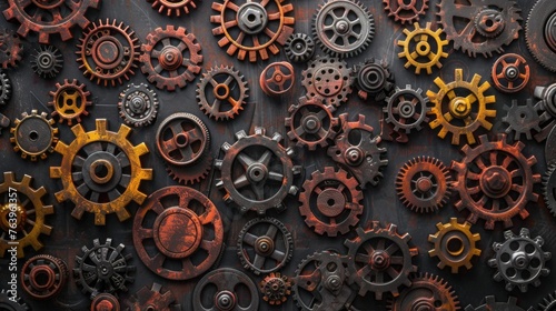 Wallpaper Mural Gear icon consisting of various small gears Torontodigital.ca