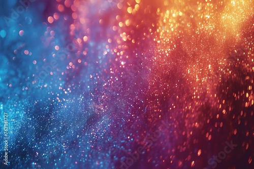 Abstract glitter lights background, gold, blue and purple, de focused