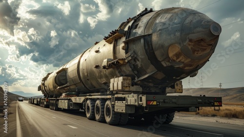 Nuclear missile being transported to the launch pad
