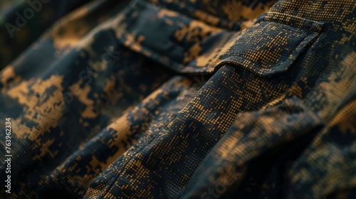 The intricate details and textures of military uniforms highlight the quality and durability of the fabric