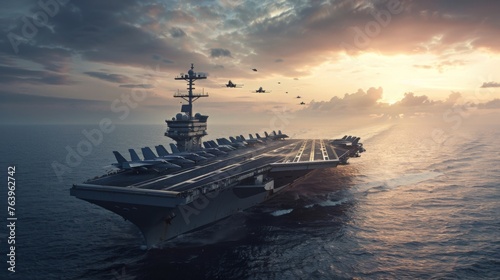 Aircraft carrier fleet, showcasing the scale and capability of these naval vessels