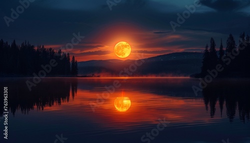 sunset over the lake © Sajawal