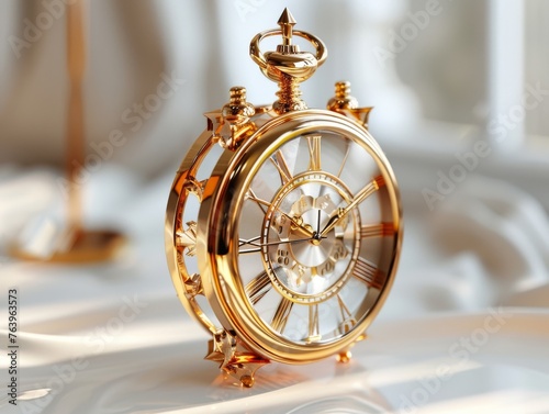 Luxurious gold timer plain elegant background soft light centered clear detail