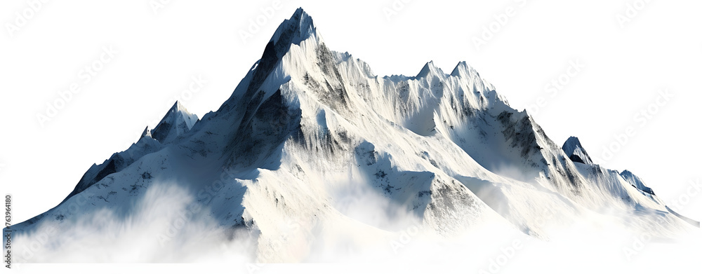 Summit Views Snow Capped Mountain Peaks Isolated PNG  - obrazy, fototapety, plakaty 
