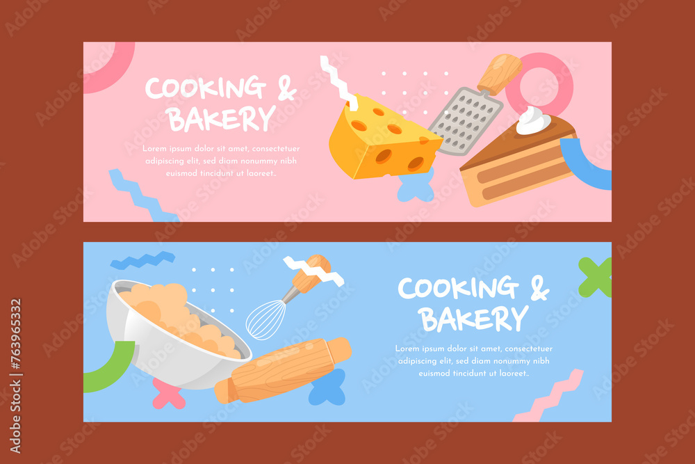 Bakery banners in flat design Bakery banners in flat design