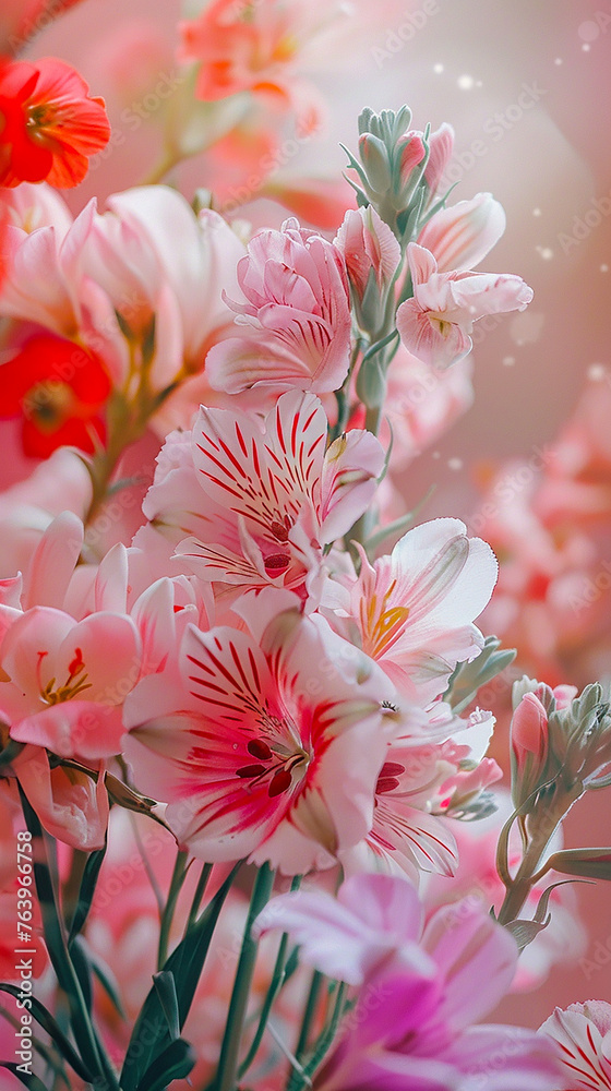 The background image of the colorful flowers. vertical photo