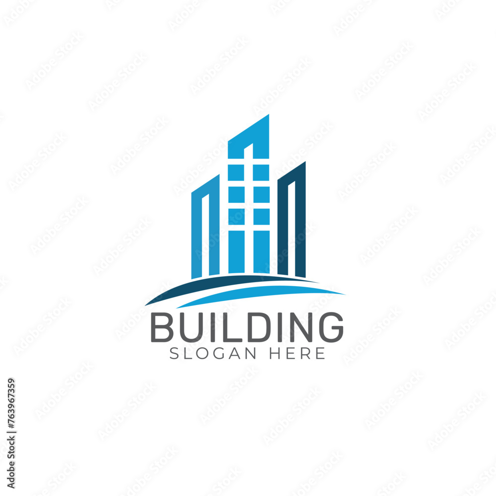 Building logo design with modern concept Premium Vector