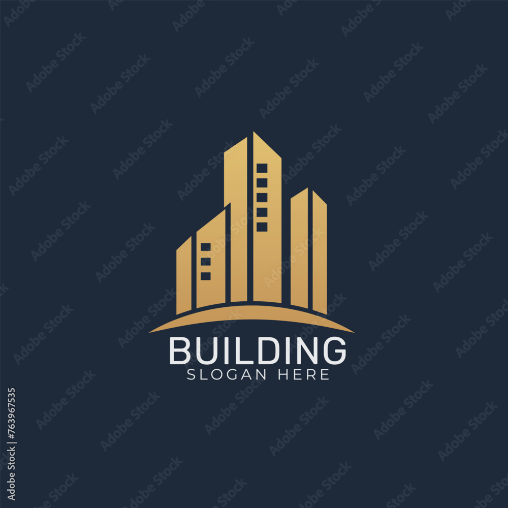 Fototapeta premium Real estate building logo design with modern concept premium Vector