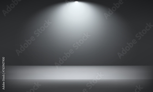 Empty Black studio room background. Dark studio room background. Empty room with light effects. Template mock up for display of product, Business backdrop. Vector illustration.