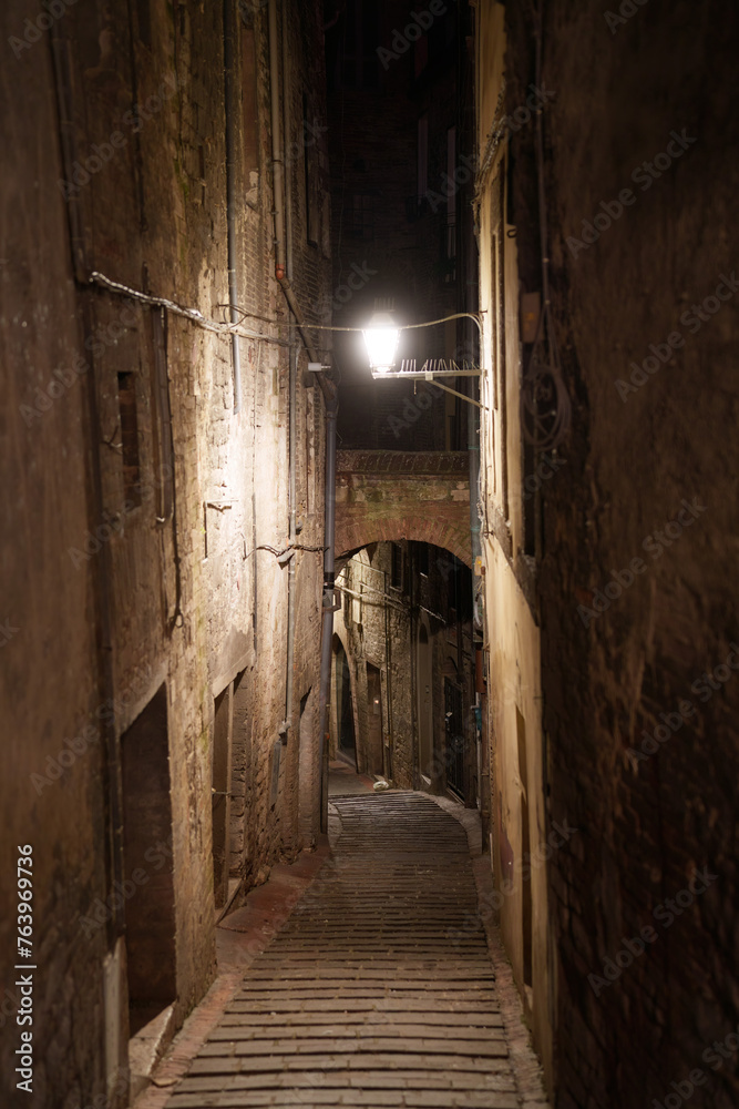 Perugia, historic city of Umbria, Italy, by night