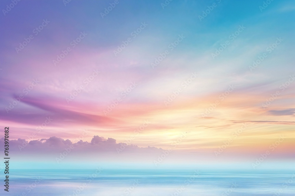 Beautiful sunset over the sea,  Colorful sky and sea