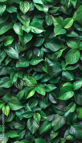 Closeup of lush green hedge with small leaves, eco friendly evergreen background