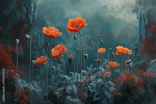 Poppies in the cemetery