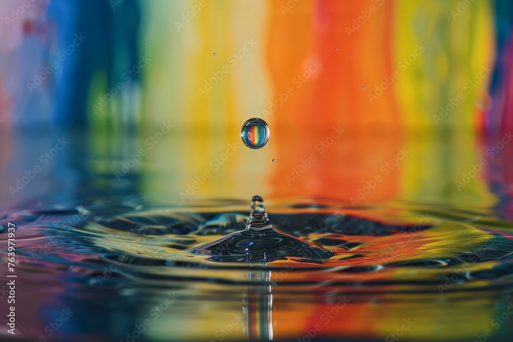 A single drop of water falls into a vibrant, swirling pool of liquid, creating ripples and splashes in a mesmerizing display of movement and color. A single drop of water falls into a vibrant, swirling pool of liquid, creating ripples and splashes in a mesmerizing display of movement and color.