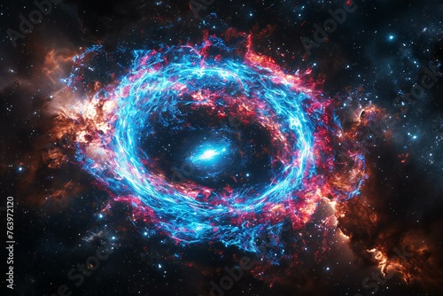 Spiral galaxy in deep space,