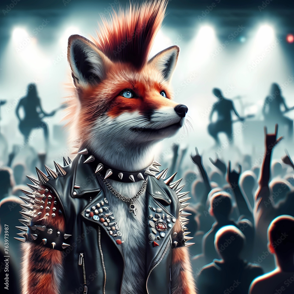 Fototapeta premium rock concert punk fox