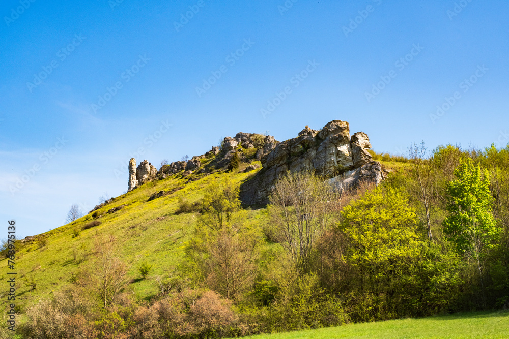 Hike up to Ehrenbürg, also called Walberla, one of the three holy mountains of the Franconians - obrazy, fototapety, plakaty 