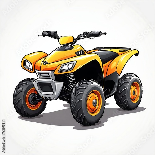 Cute Cartoon Quad bike, Vector illustration on a white background With ai generative..