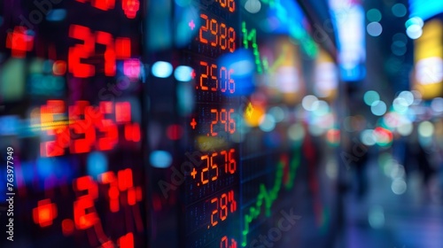 a close-up of a stock market display photo