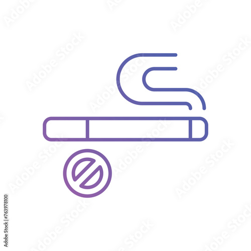 Thin Line No Smoking vector icon