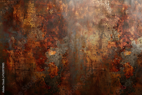 Rustic metal background with distressed brown and rust tones,A rusty metal surface with clear signs of corrosion and rust formation. for backgrounds, textures, industrial concepts, banner