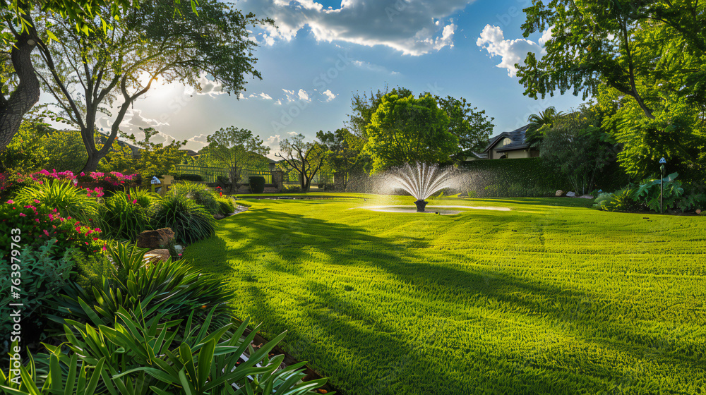 Efficient garden watering systems with automatic sprinklers	