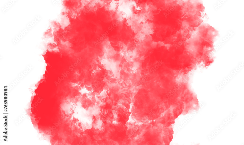Red smoke texture on white  background