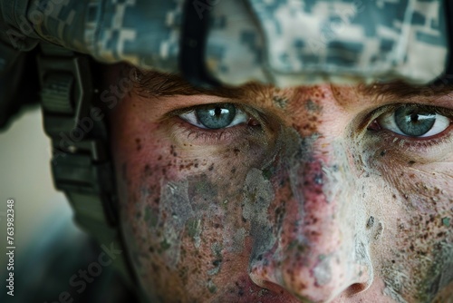 United States soldier face, Memorial Day.