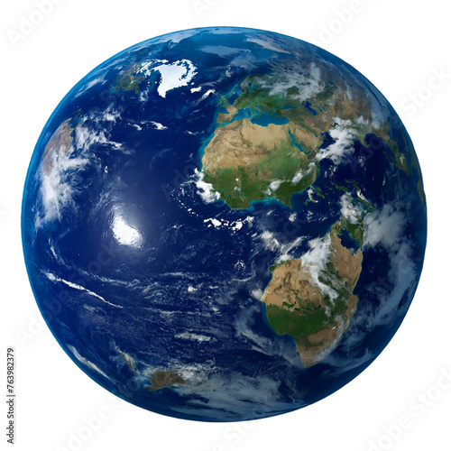 Blue planet earth isolated on transparent background