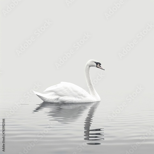 a white swan swimming in water