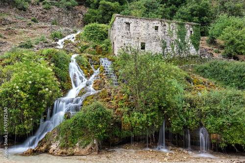 View of a traditional stone watermill at the area of Souli Watermills in Epirus, Greece.
