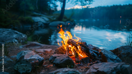 campfire in the forest © Laura