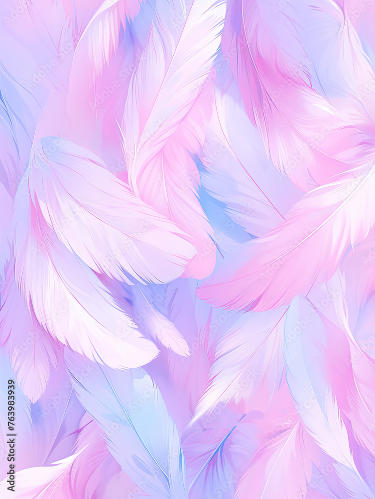 Obraz premium Soft gentle pink feathers background.
