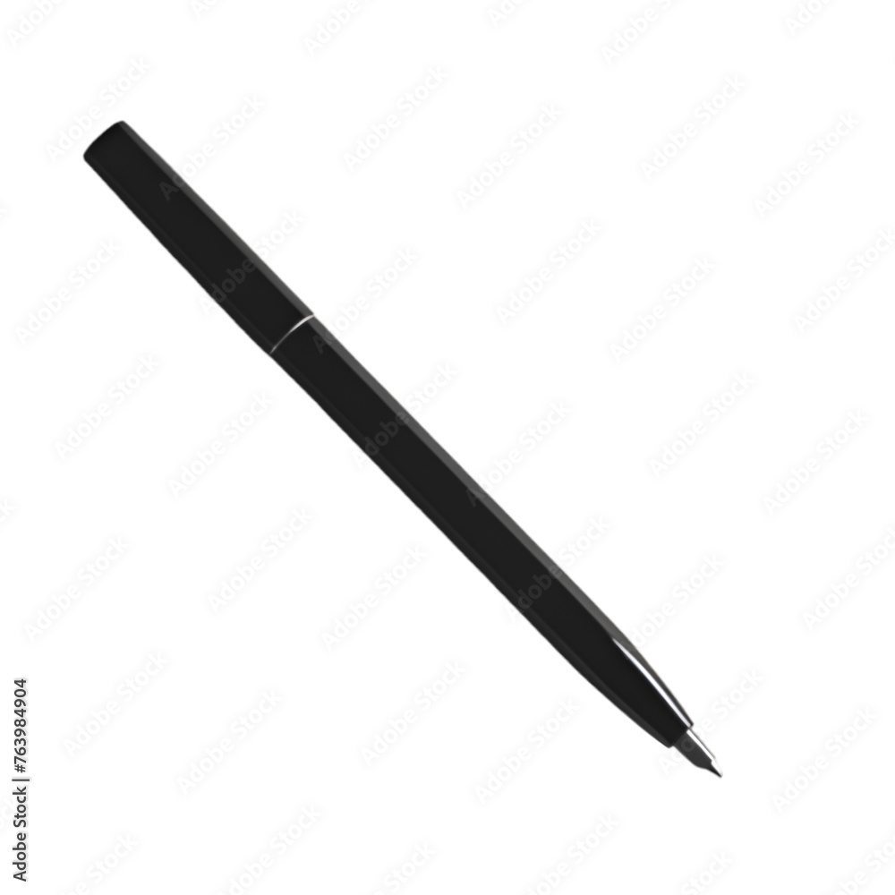 A single pen resting on transparent background A single pen resting on transparent background