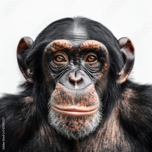 Chimpanzee Portrait White © Custom Media
