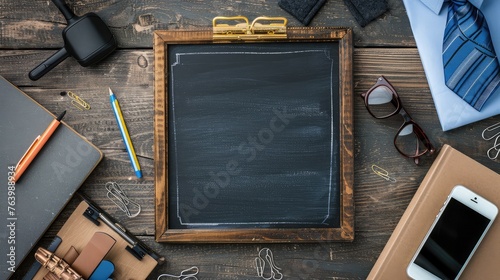 slate blackboard ,concept of labour day 