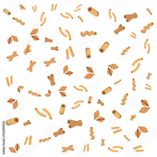 various pasta illustrations seamless pattern