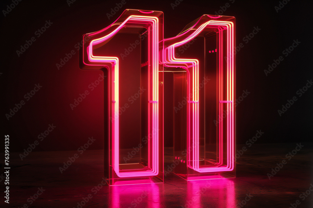 number eleven glow in the dark neon light number eleven glow in the dark neon light