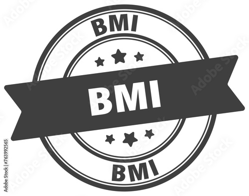 bmi stamp. bmi label on transparent background. round sign
