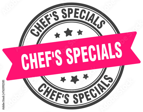 chef's specials stamp. chef's specials label on transparent background. round sign