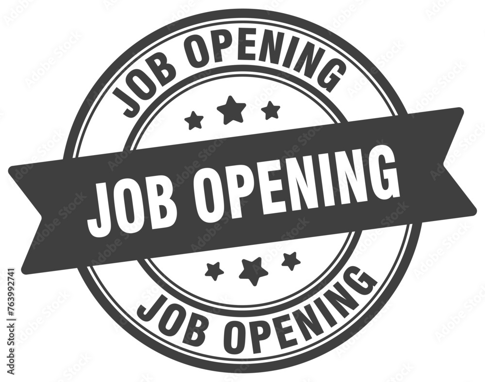 job opening stamp. job opening label on transparent background. round sign