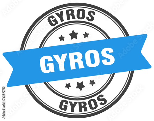 gyros stamp. gyros label on transparent background. round sign