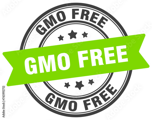 gmo free stamp. gmo free label on transparent background. round sign