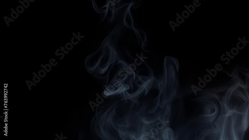 Traces of smoke on a black background.
