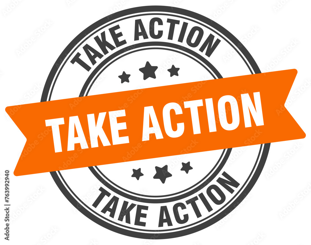 take action stamp. take action label on transparent background. round sign take action stamp. take action label on transparent background. round sign