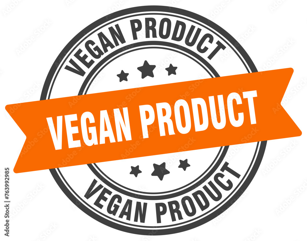vegan product stamp. vegan product label on transparent background. round sign